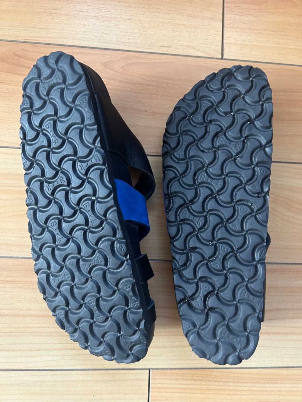 Birkenstock 1774 Tallahassee Archive Project black & blue colour block slides - Picture 3 of 4